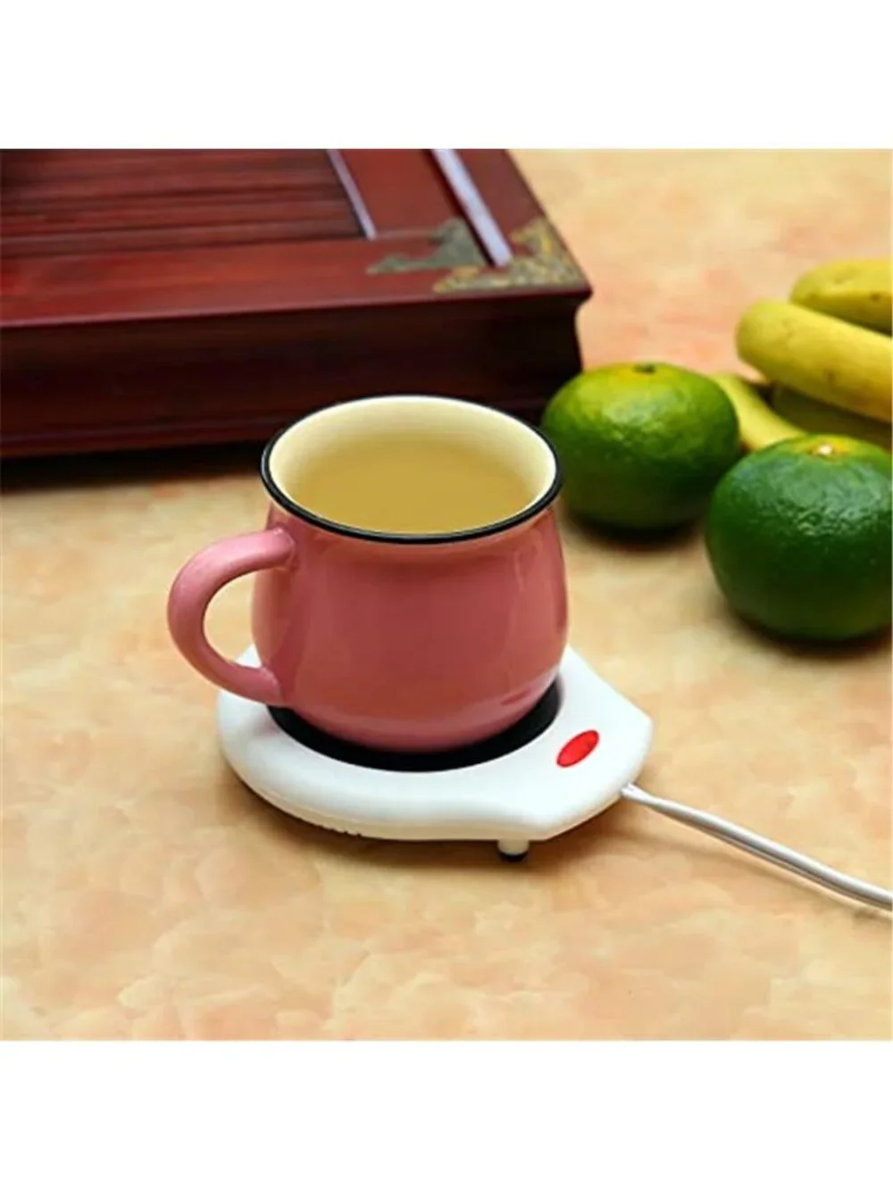 Electric Mug Warmer 2Pk Coffee Cup Heater Candle Warmer Plate Black White Office